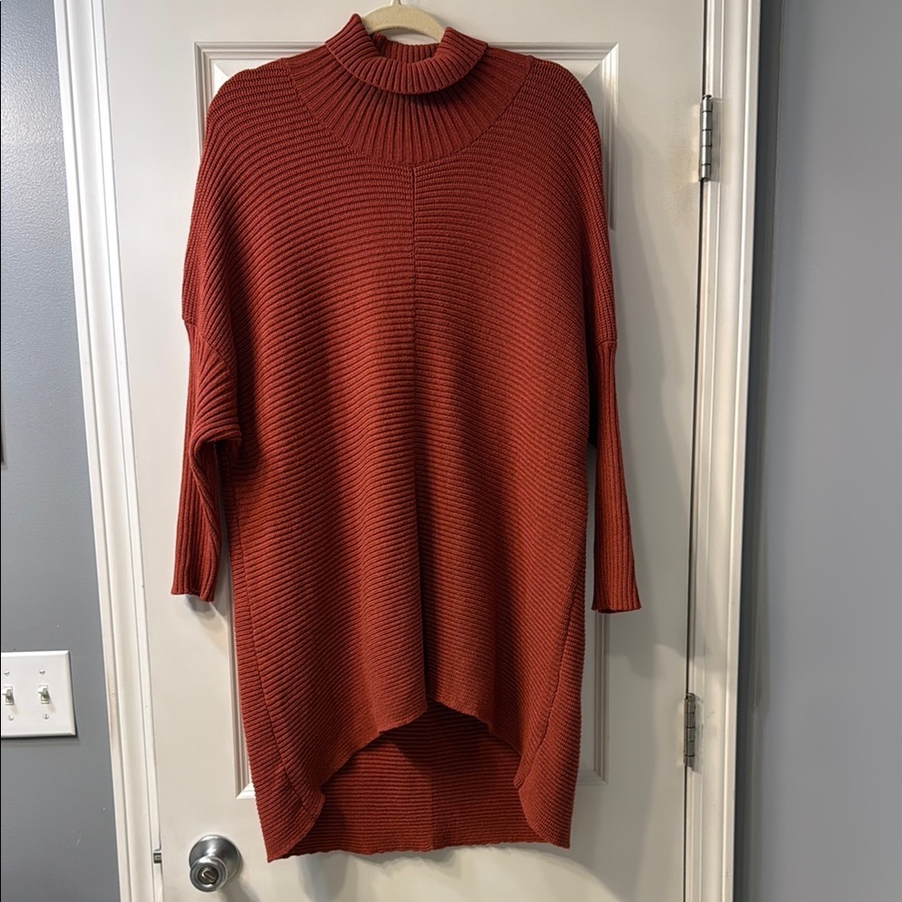 EUC Women's Medium Rust Sweater Tunic Turtleneck Sweater